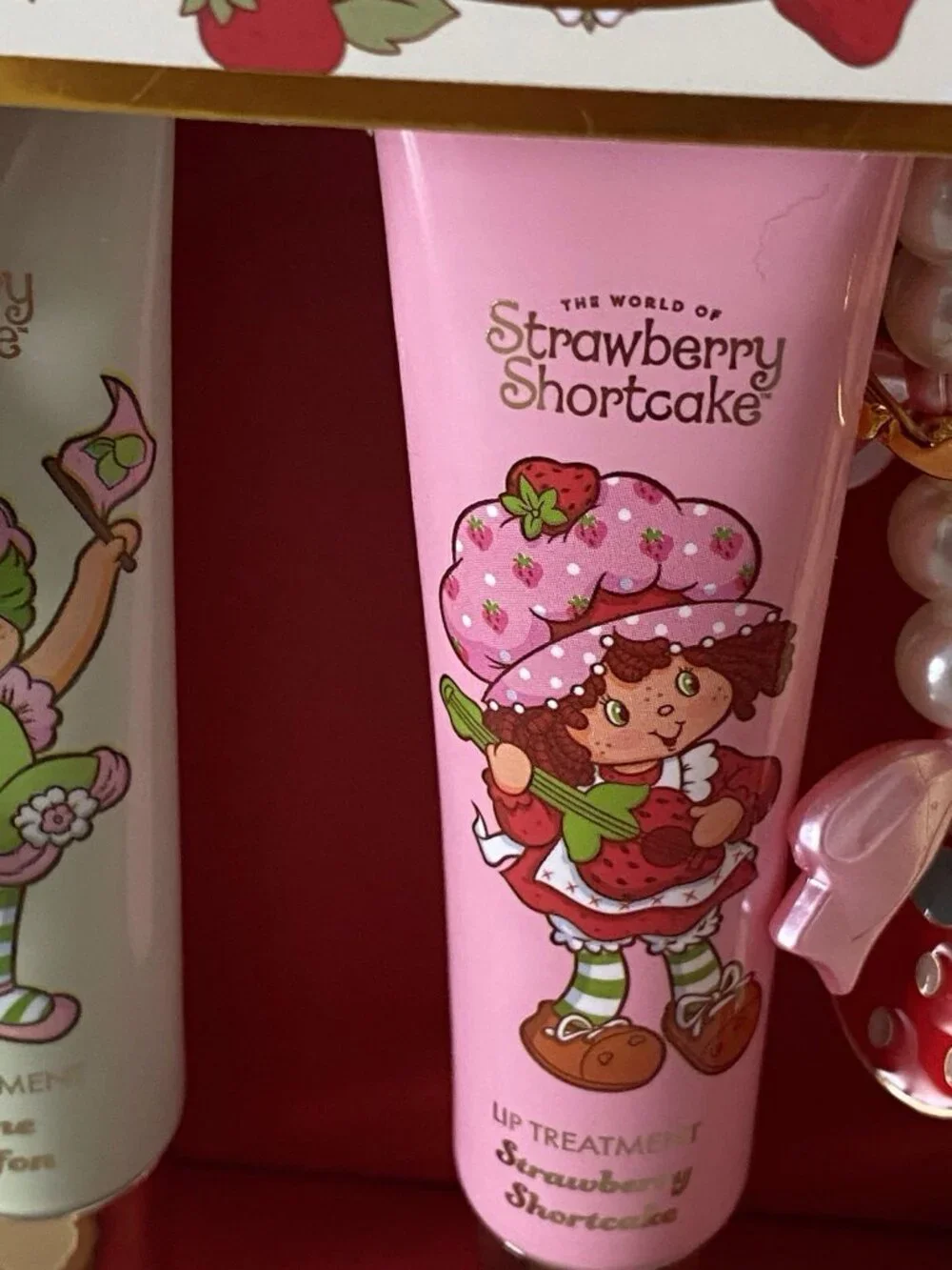 Set Of 3 Strawberry Shortcake Lip Treatment‎ Lime Chiffon Lemon Meringue W/Charm